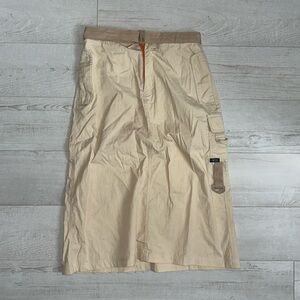 ✨ Vintage long skirt cargo khaki with orange zipper